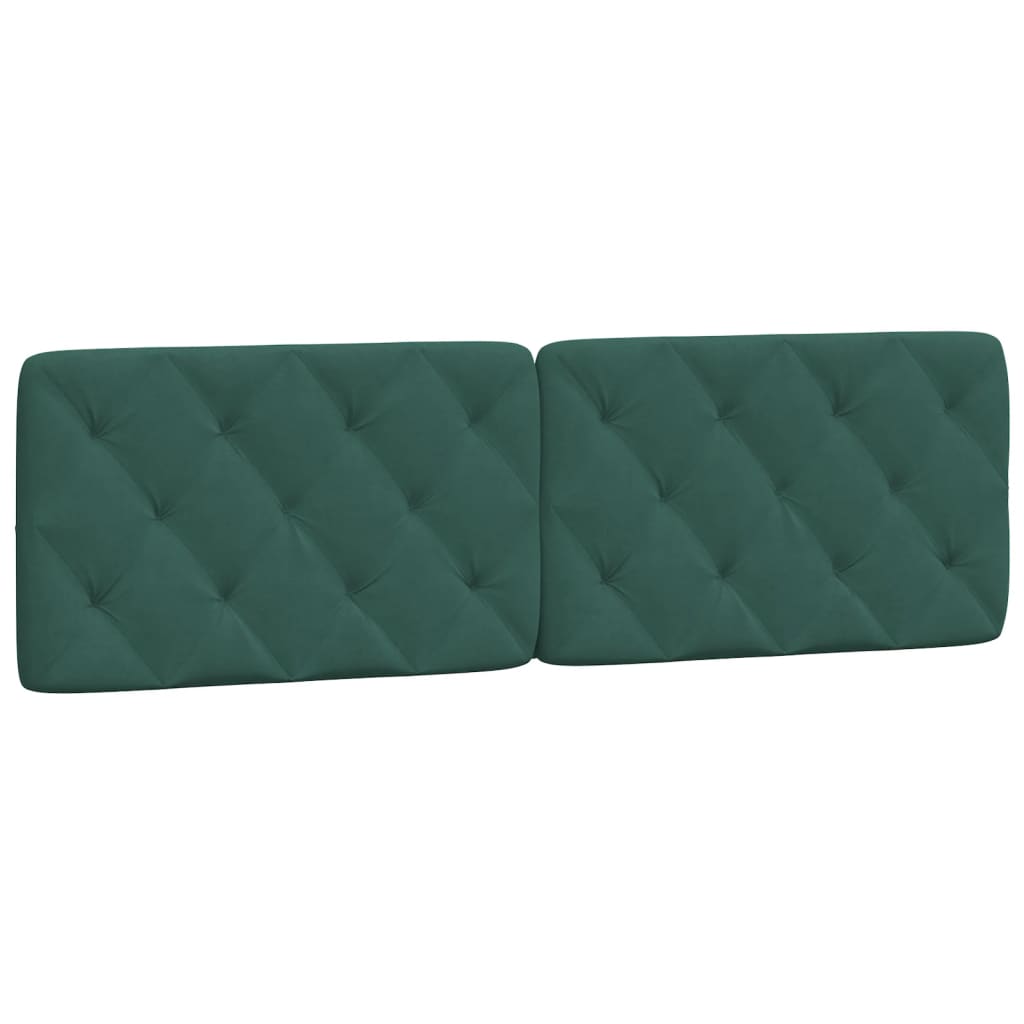 vidaXL Cabecero de cama acolchado terciopelo verde oscuro 160 cm