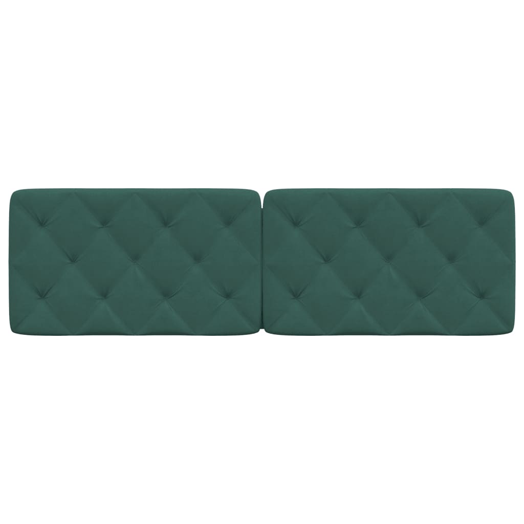 vidaXL Cabecero de cama acolchado terciopelo verde oscuro 160 cm