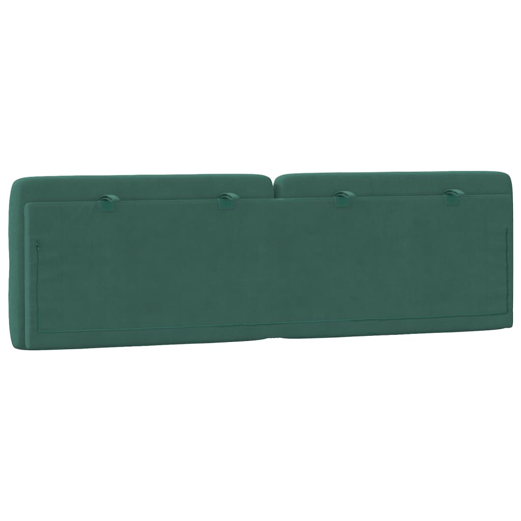 vidaXL Cabecero de cama acolchado terciopelo verde oscuro 160 cm