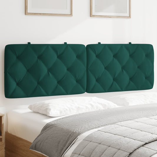 vidaXL Cabecero de cama acolchado terciopelo verde oscuro 160 cm