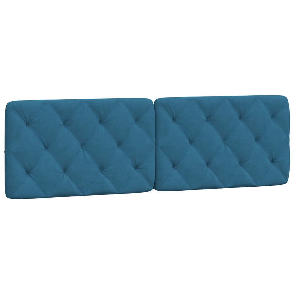 vidaXL Cabecero de cama acolchado terciopelo azul 160 cm