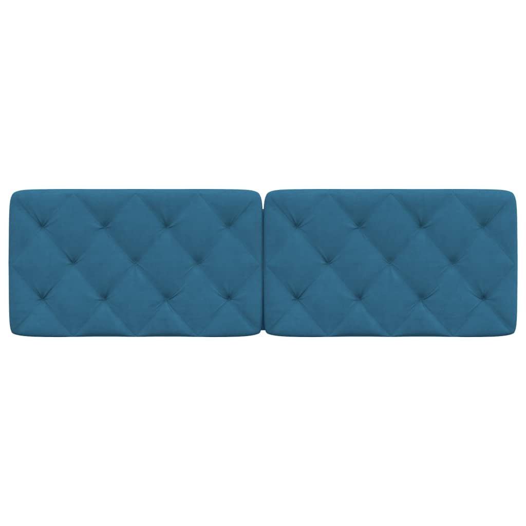 vidaXL Cabecero de cama acolchado terciopelo azul 160 cm