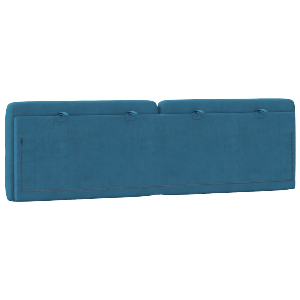 vidaXL Cabecero de cama acolchado terciopelo azul 160 cm