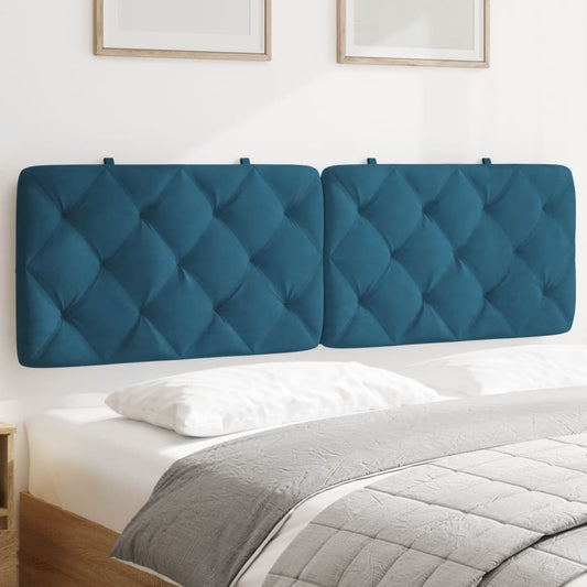 vidaXL Cabecero de cama acolchado terciopelo azul 160 cm