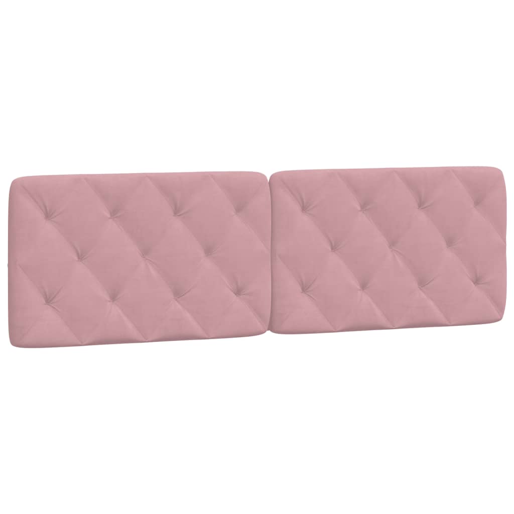 vidaXL Cabecero de cama acolchado terciopelo rosa 160 cm