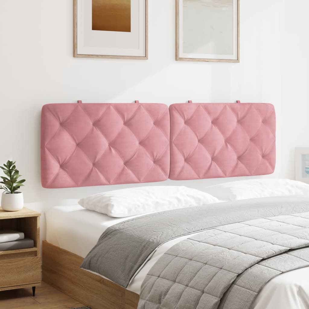 vidaXL Cabecero de cama acolchado terciopelo rosa 160 cm