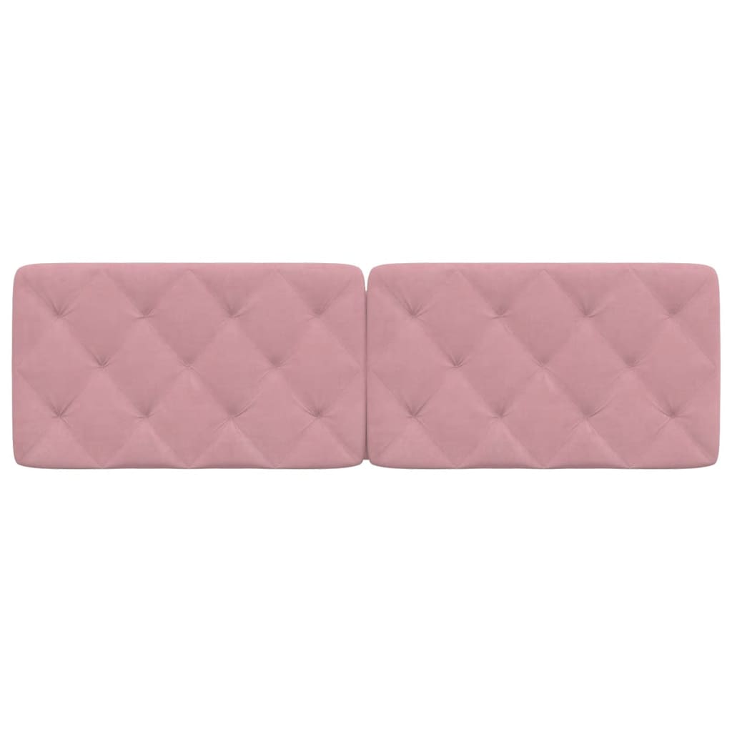 vidaXL Cabecero de cama acolchado terciopelo rosa 160 cm