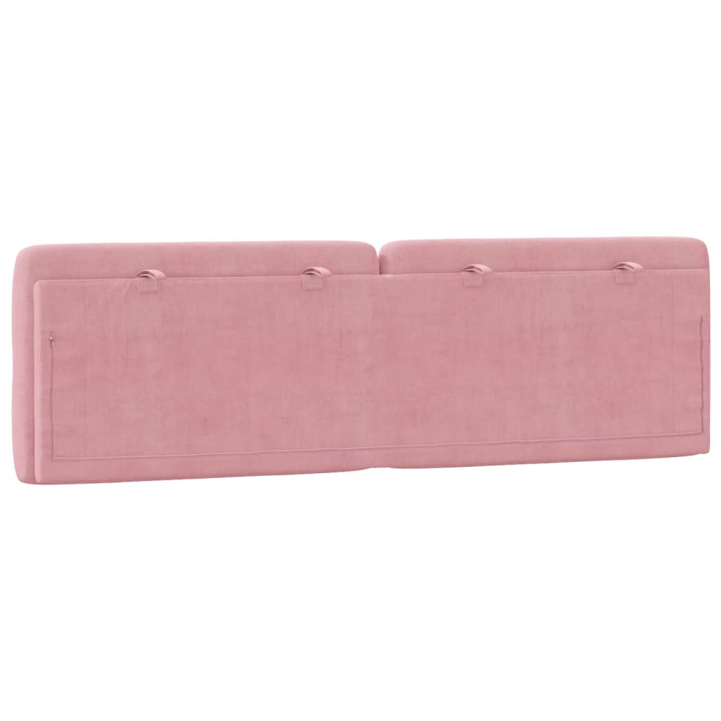 vidaXL Cabecero de cama acolchado terciopelo rosa 160 cm