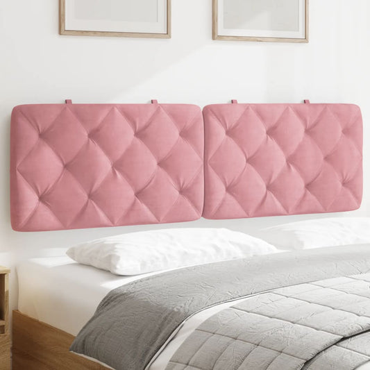 vidaXL Cabecero de cama acolchado terciopelo rosa 160 cm