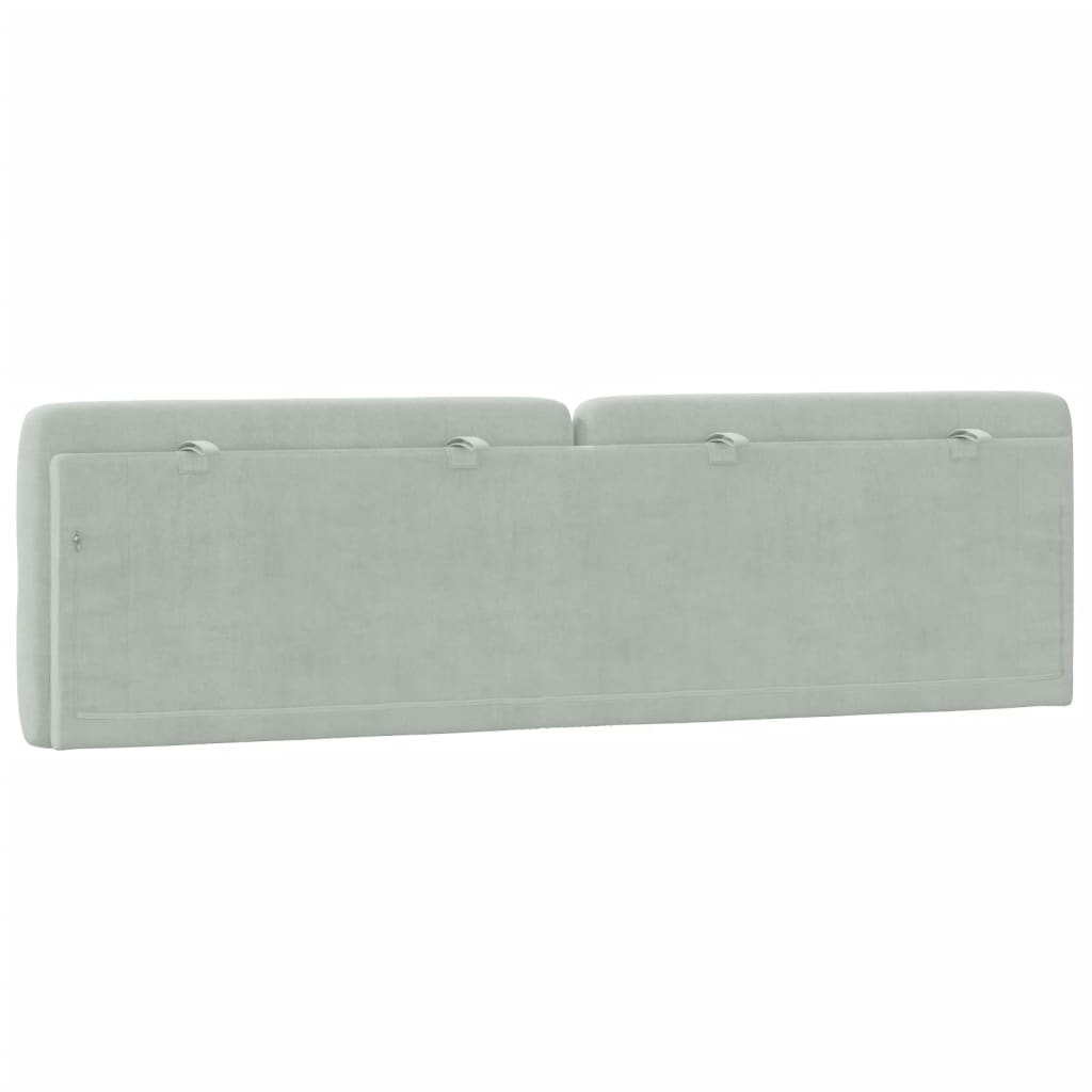 vidaXL Cabecero de cama acolchado terciopelo gris claro 180 cm