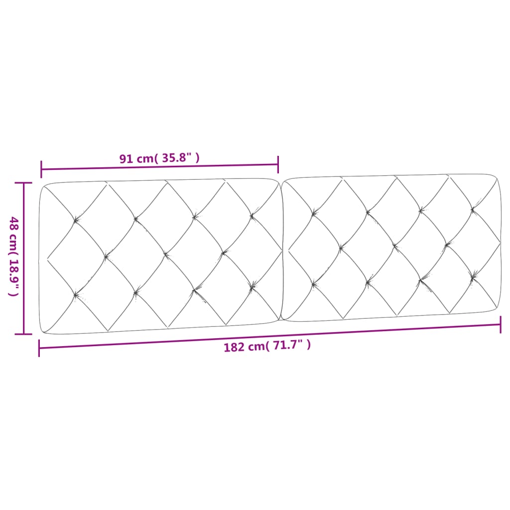 vidaXL Cabecero de cama acolchado terciopelo gris claro 180 cm