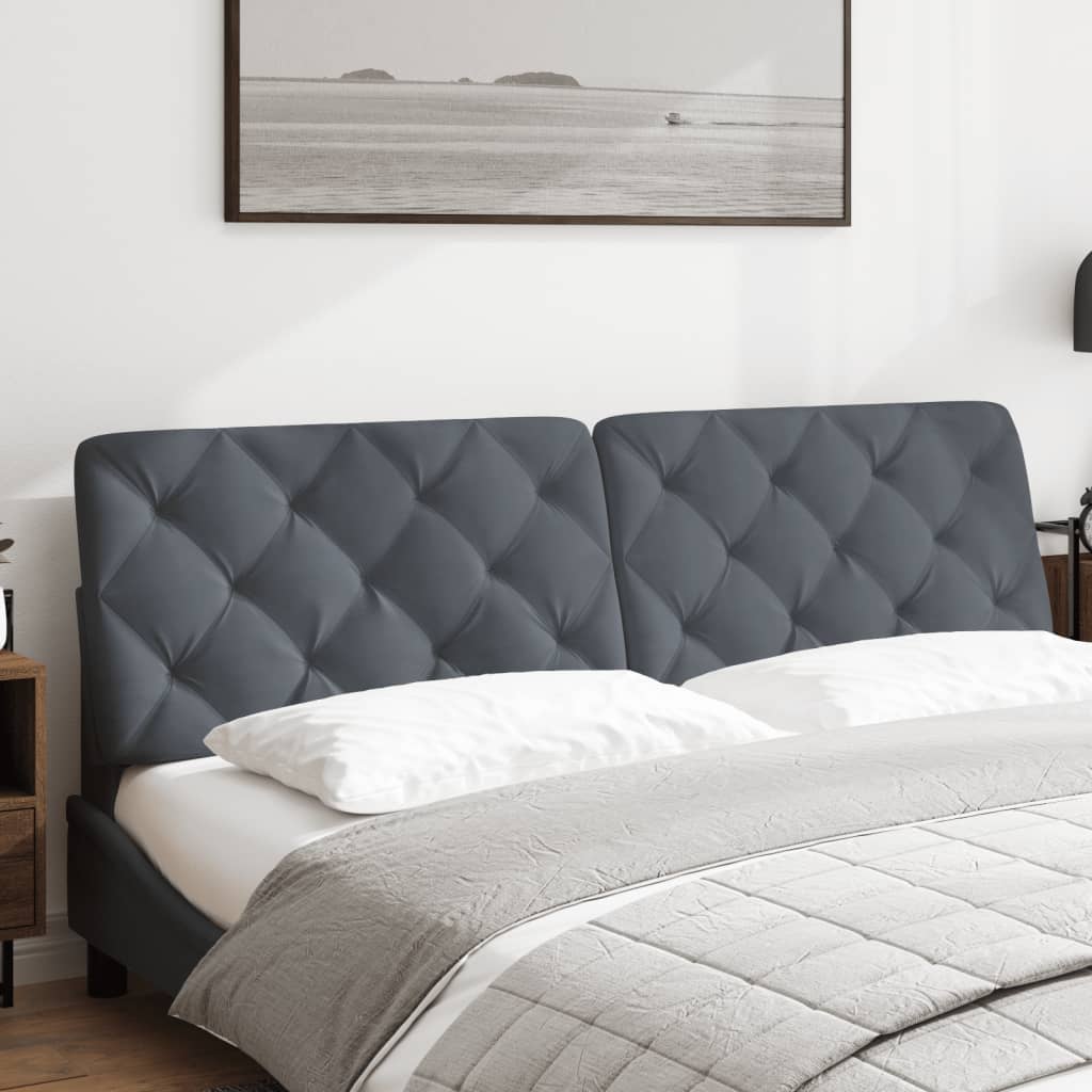 vidaXL Cabecero de cama acolchado terciopelo gris oscuro 180 cm