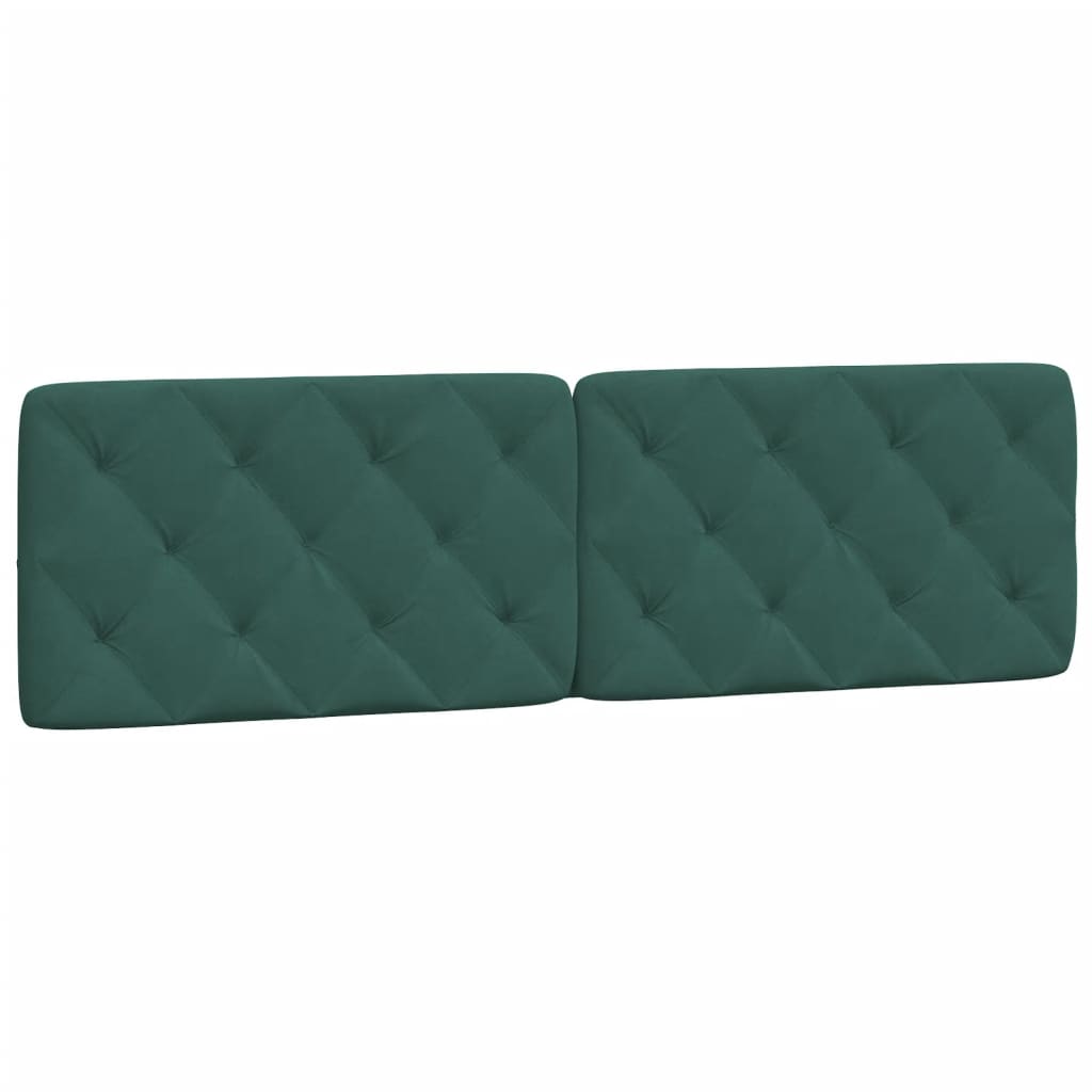 vidaXL Cabecero de cama acolchado terciopelo verde oscuro 180 cm