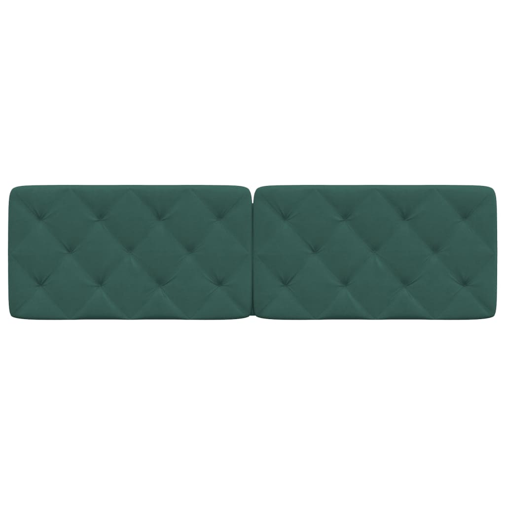 vidaXL Cabecero de cama acolchado terciopelo verde oscuro 180 cm