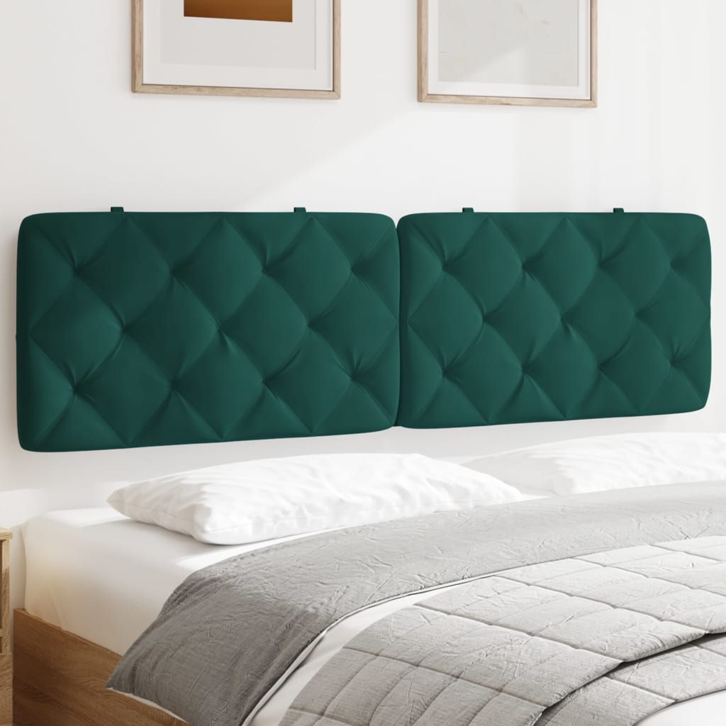 vidaXL Cabecero de cama acolchado terciopelo verde oscuro 180 cm