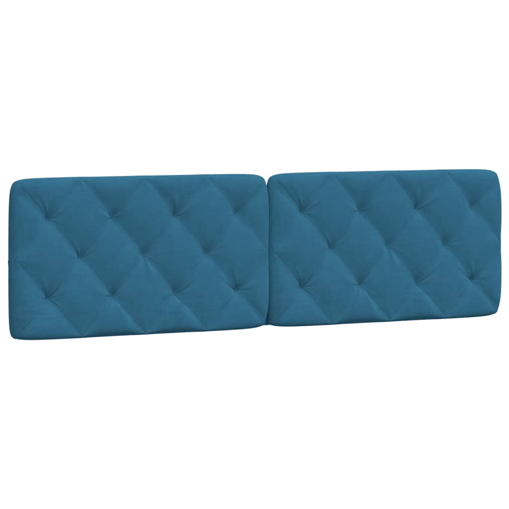 vidaXL Cabecero de cama acolchado terciopelo azul 180 cm