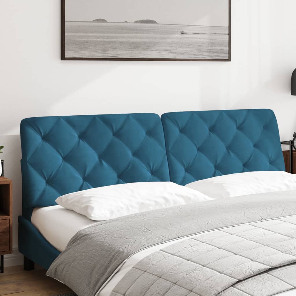 vidaXL Cabecero de cama acolchado terciopelo azul 180 cm