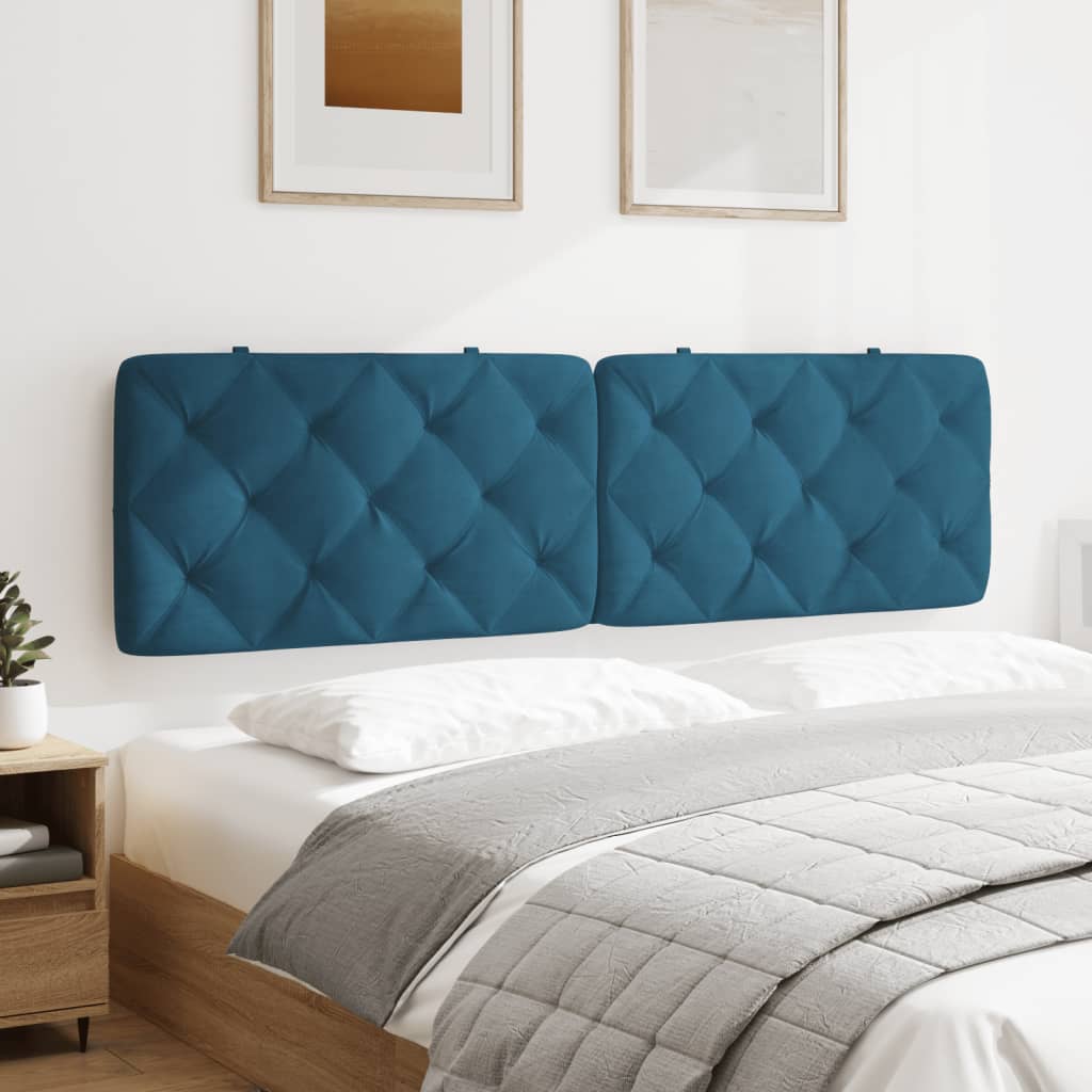 vidaXL Cabecero de cama acolchado terciopelo azul 180 cm