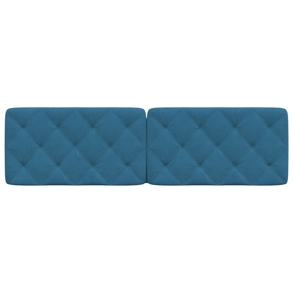 vidaXL Cabecero de cama acolchado terciopelo azul 180 cm