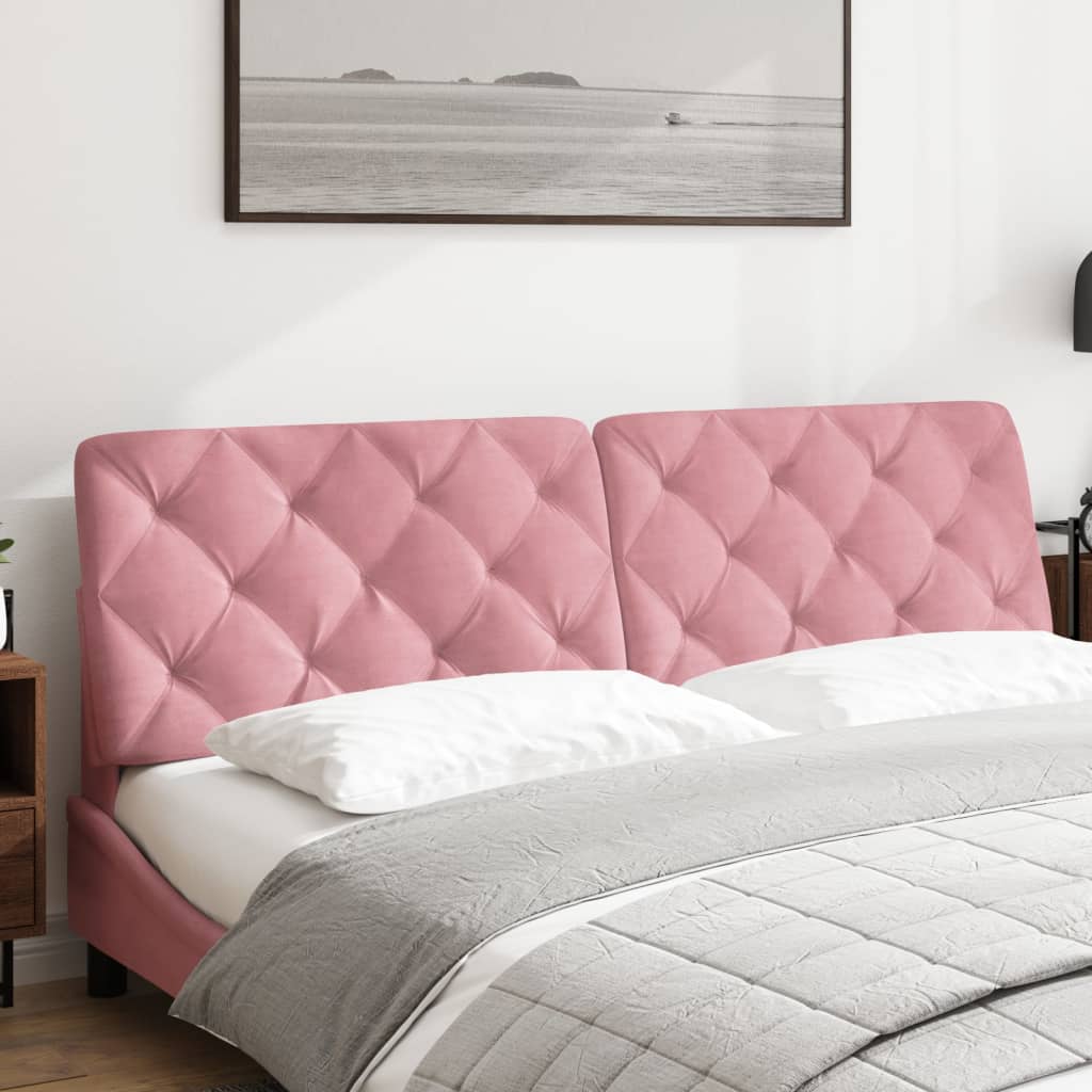 vidaXL Cabecero de cama acolchado terciopelo rosa 180 cm