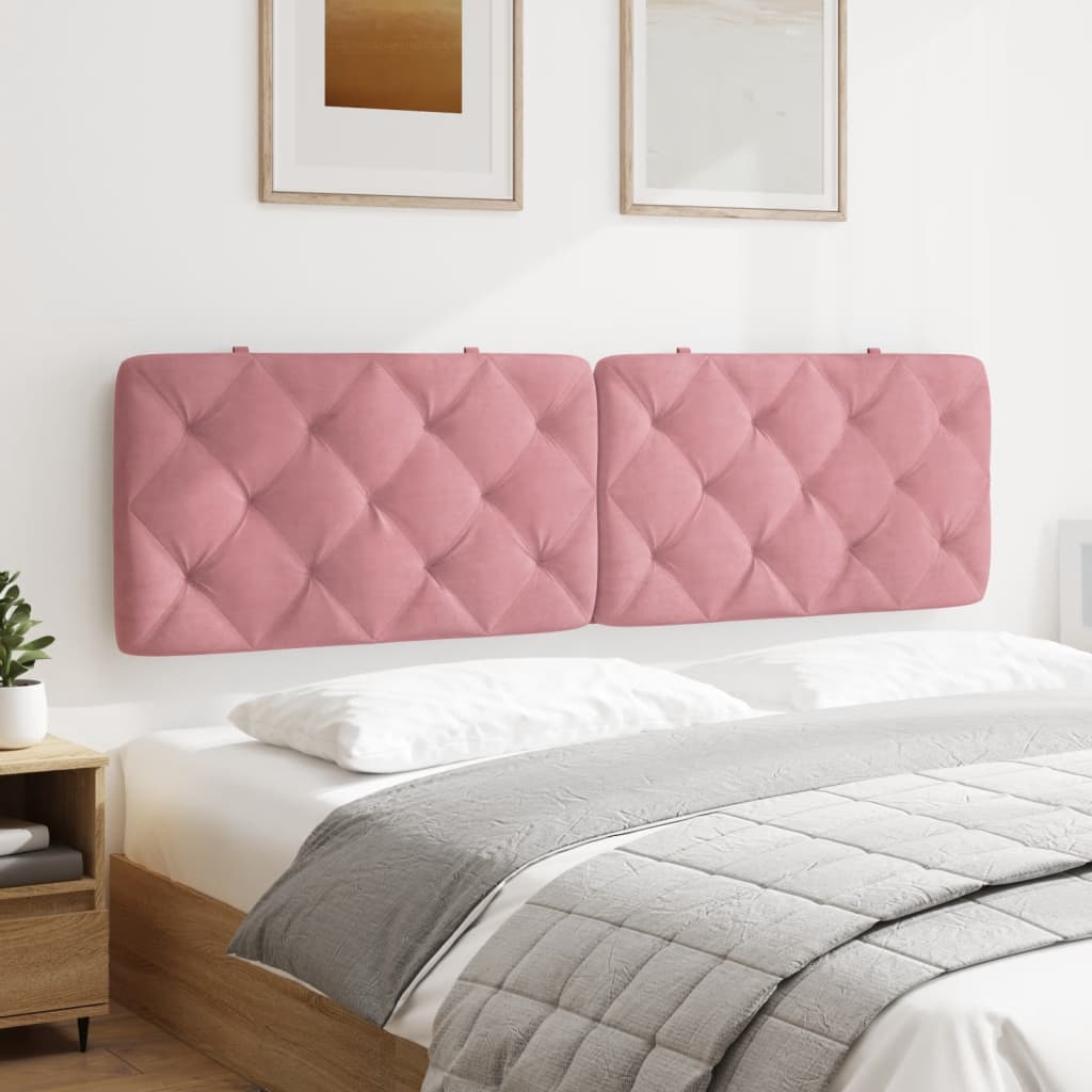 vidaXL Cabecero de cama acolchado terciopelo rosa 180 cm