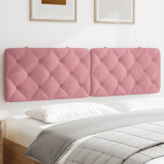 vidaXL Cabecero de cama acolchado terciopelo rosa 180 cm