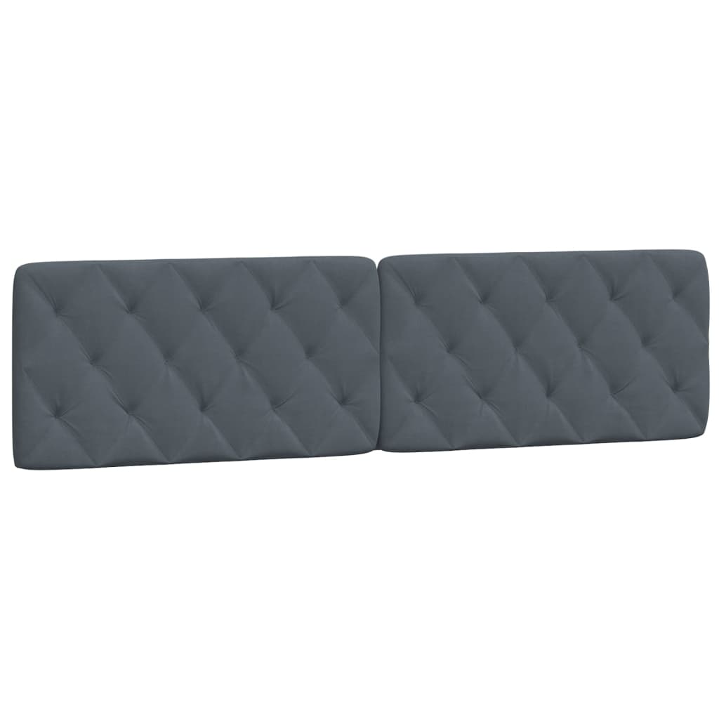 vidaXL Cabecero de cama acolchado terciopelo gris oscuro 200 cm