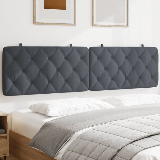 vidaXL Cabecero de cama acolchado terciopelo gris oscuro 200 cm