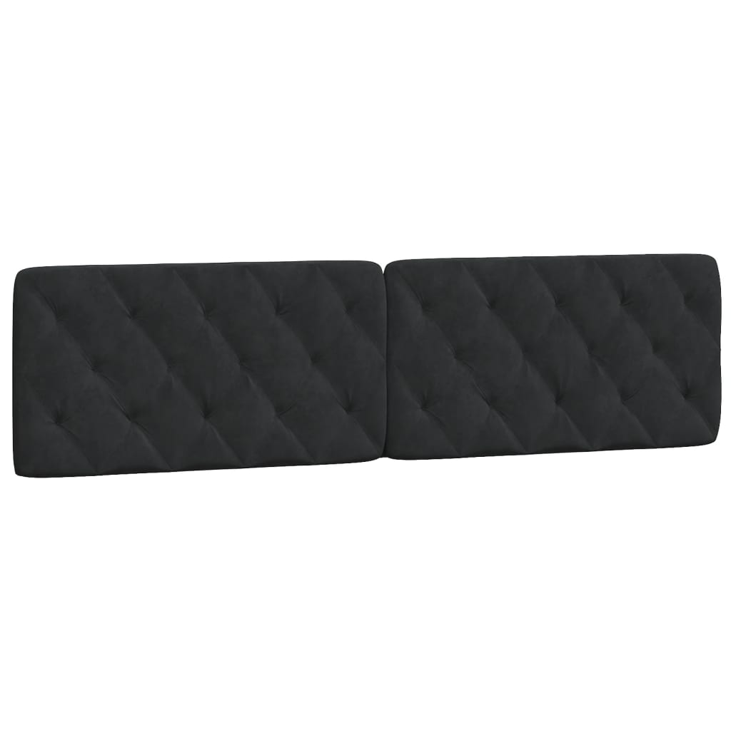 vidaXL Cabecero de cama acolchado terciopelo negro 200 cm