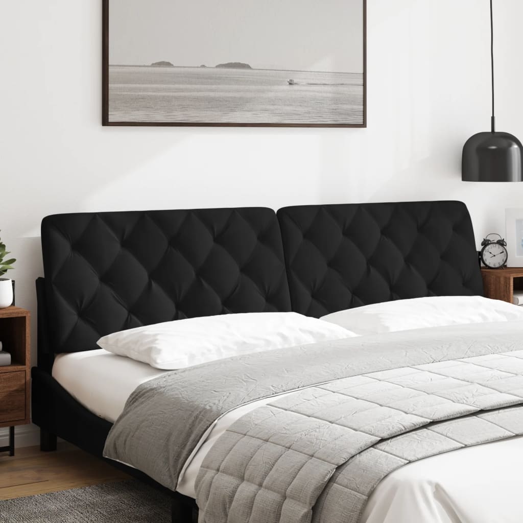 vidaXL Cabecero de cama acolchado terciopelo negro 200 cm