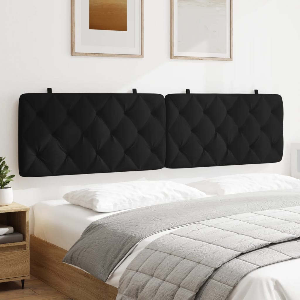 vidaXL Cabecero de cama acolchado terciopelo negro 200 cm