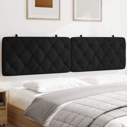 vidaXL Cabecero de cama acolchado terciopelo negro 200 cm