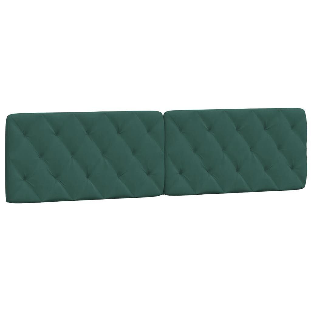 vidaXL Cabecero de cama acolchado terciopelo verde oscuro 200 cm