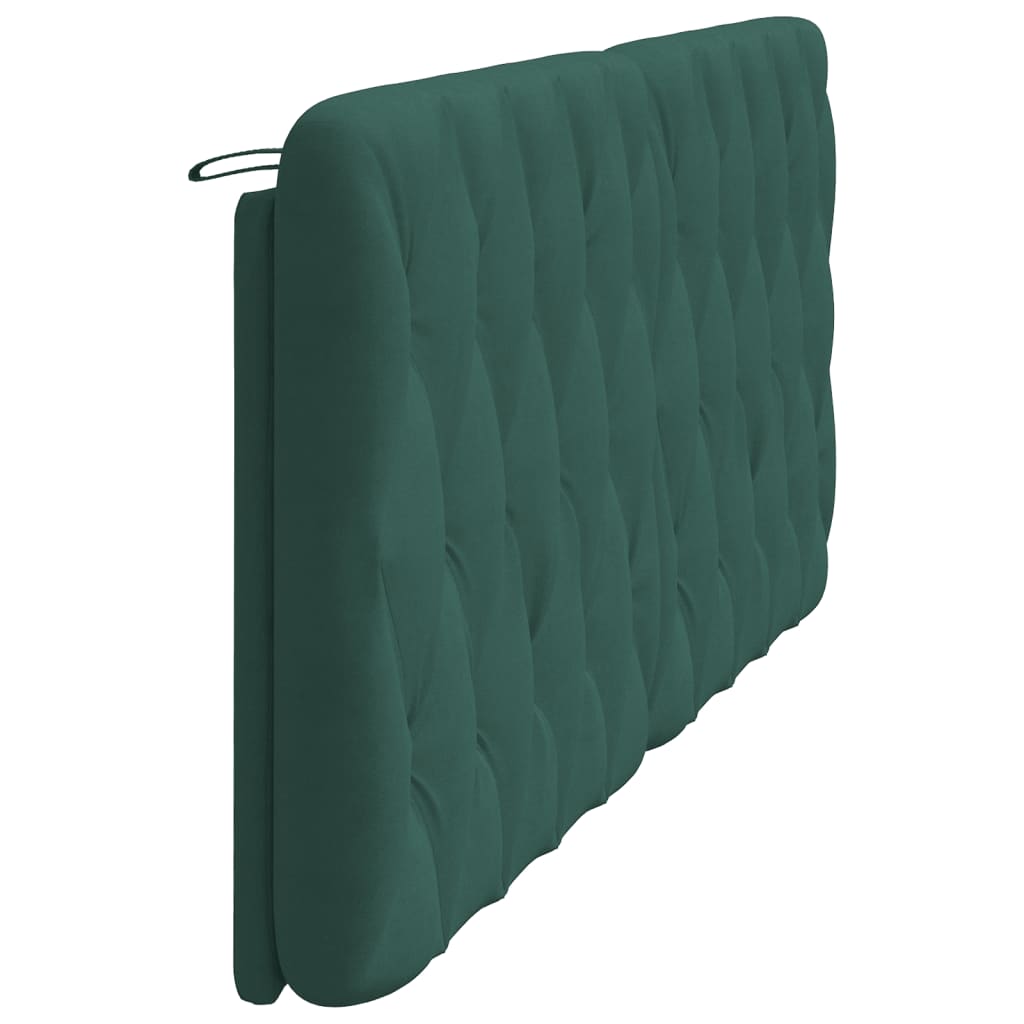 vidaXL Cabecero de cama acolchado terciopelo verde oscuro 200 cm