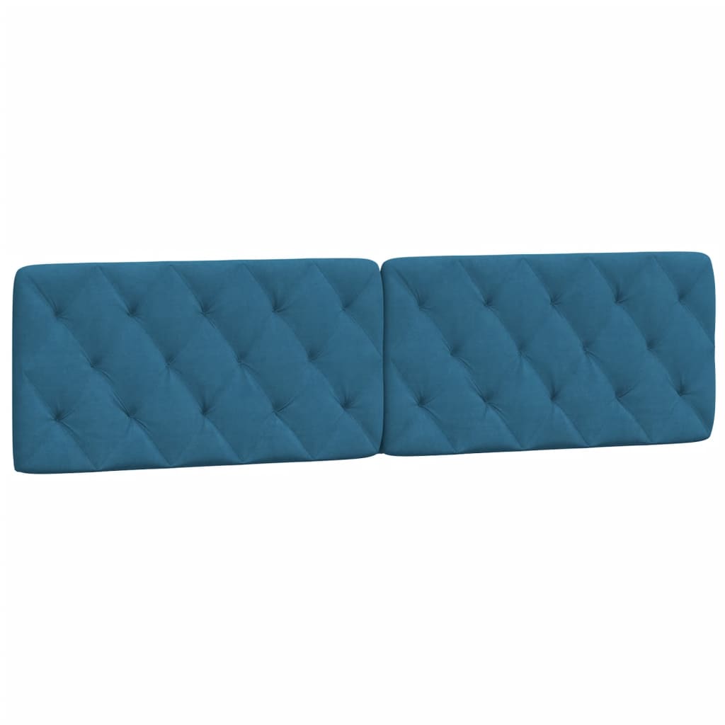 vidaXL Cabecero de cama acolchado terciopelo azul 200 cm