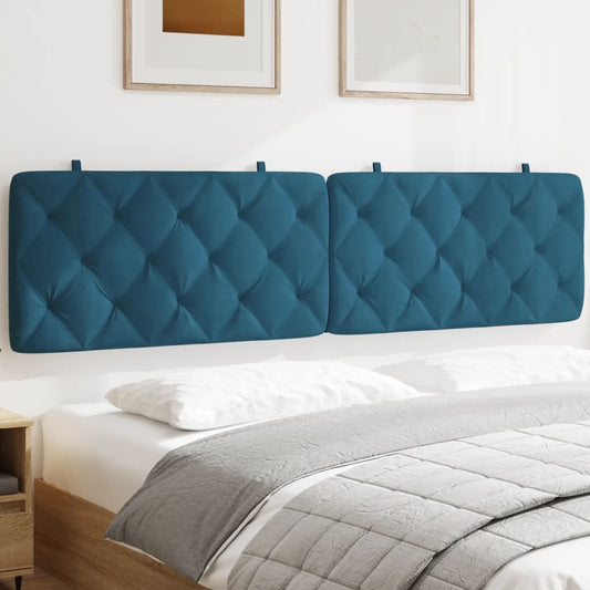 vidaXL Cabecero de cama acolchado terciopelo azul 200 cm