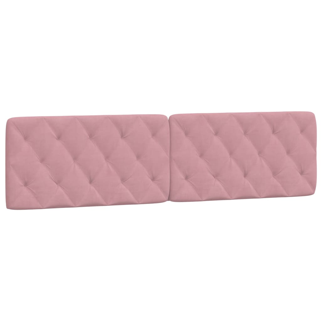 vidaXL Cabecero de cama acolchado terciopelo rosa 200 cm