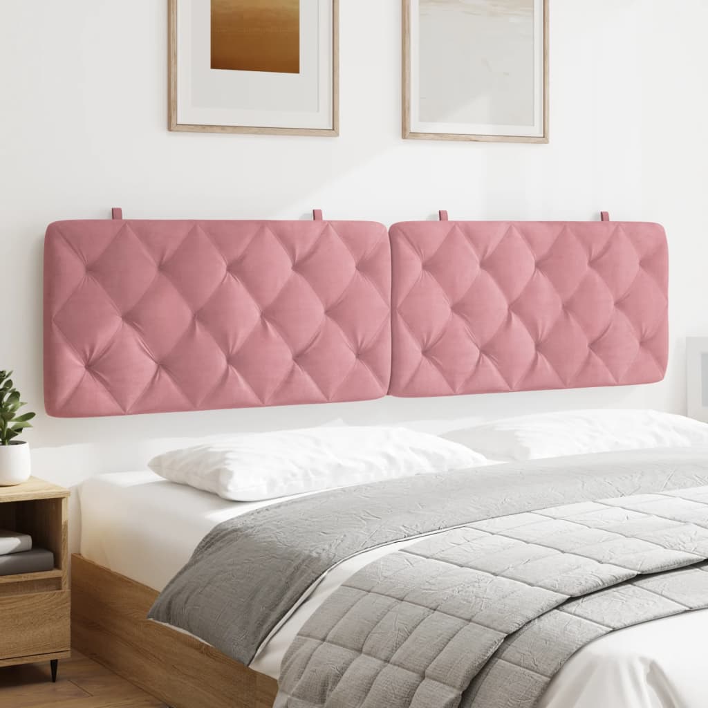 vidaXL Cabecero de cama acolchado terciopelo rosa 200 cm