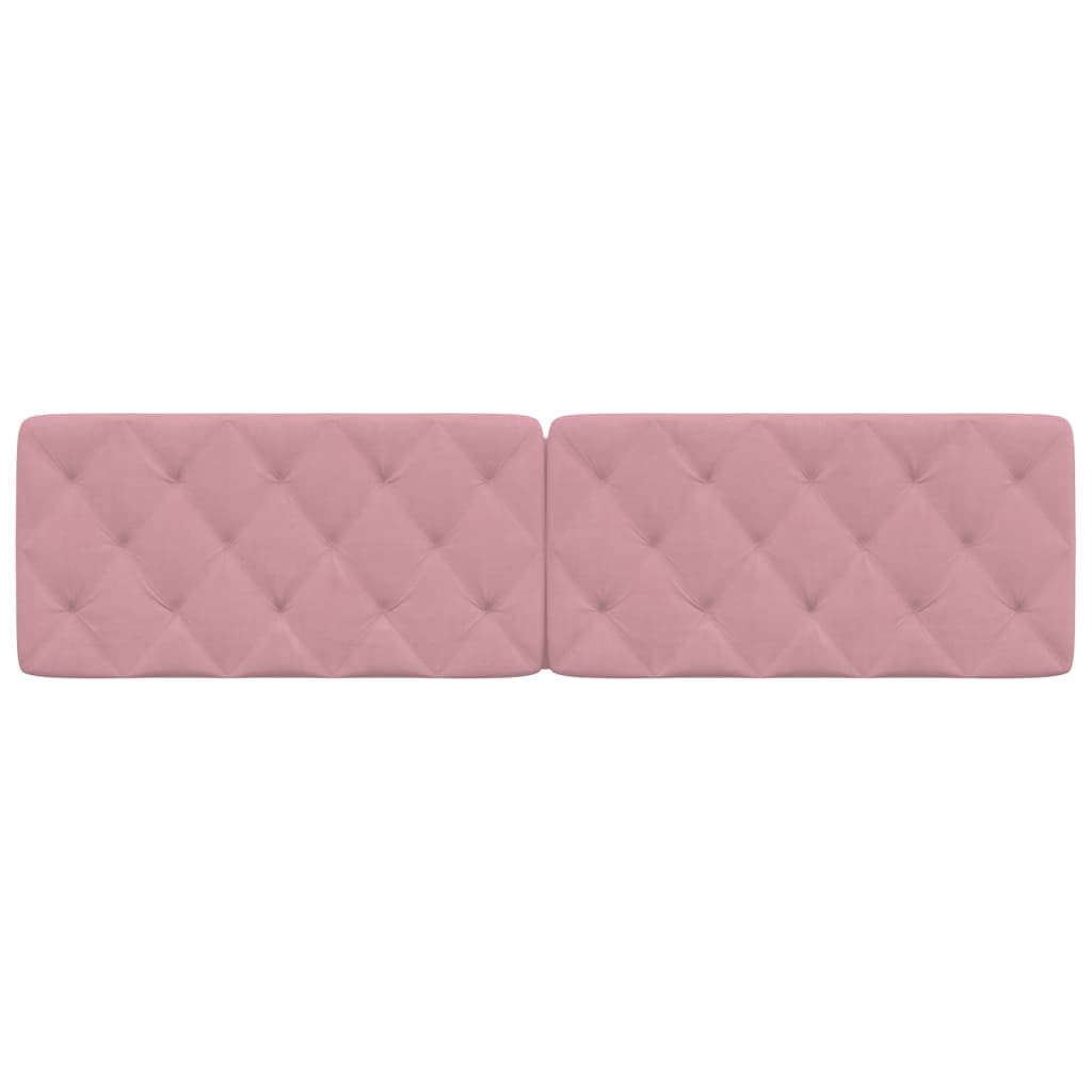 vidaXL Cabecero de cama acolchado terciopelo rosa 200 cm