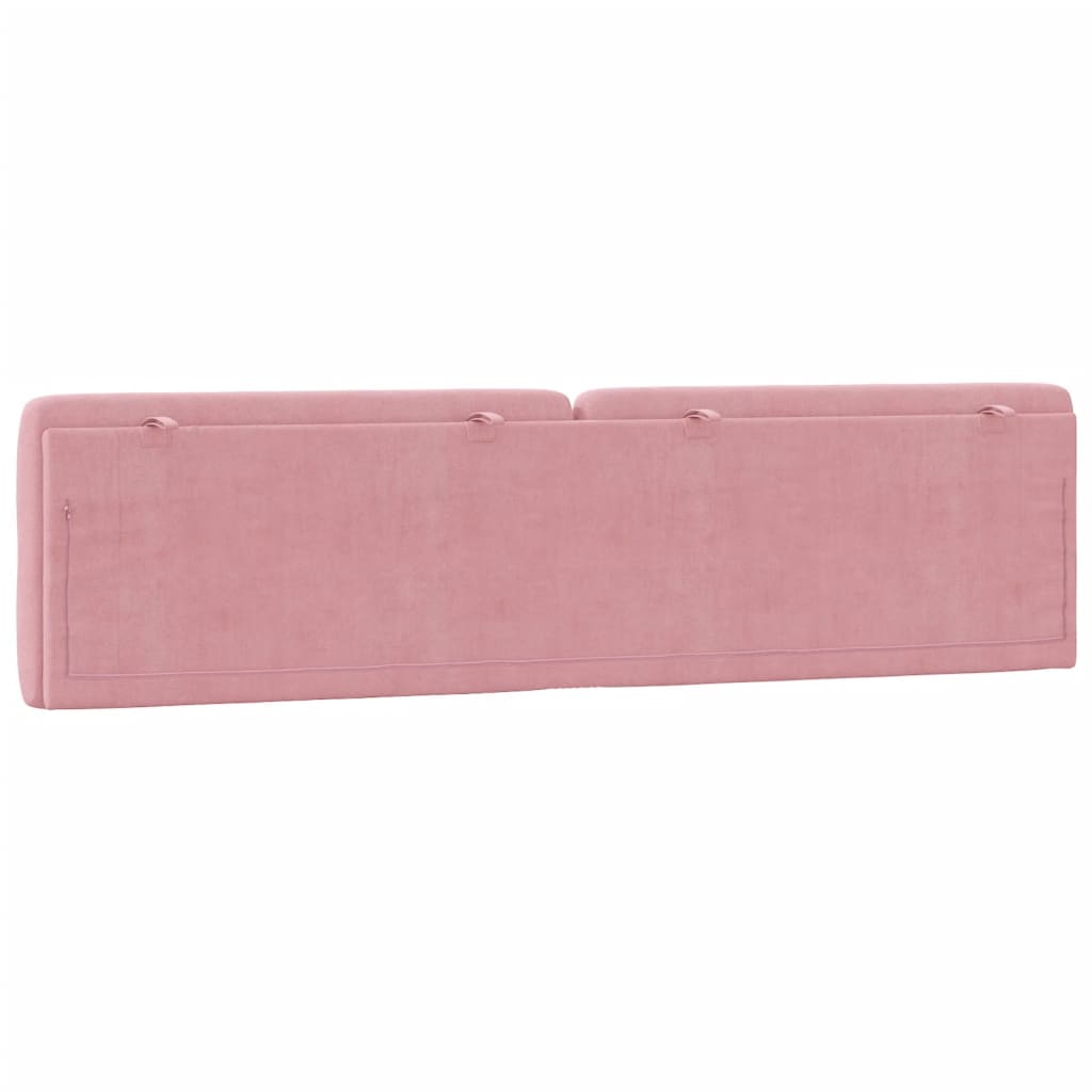 vidaXL Cabecero de cama acolchado terciopelo rosa 200 cm