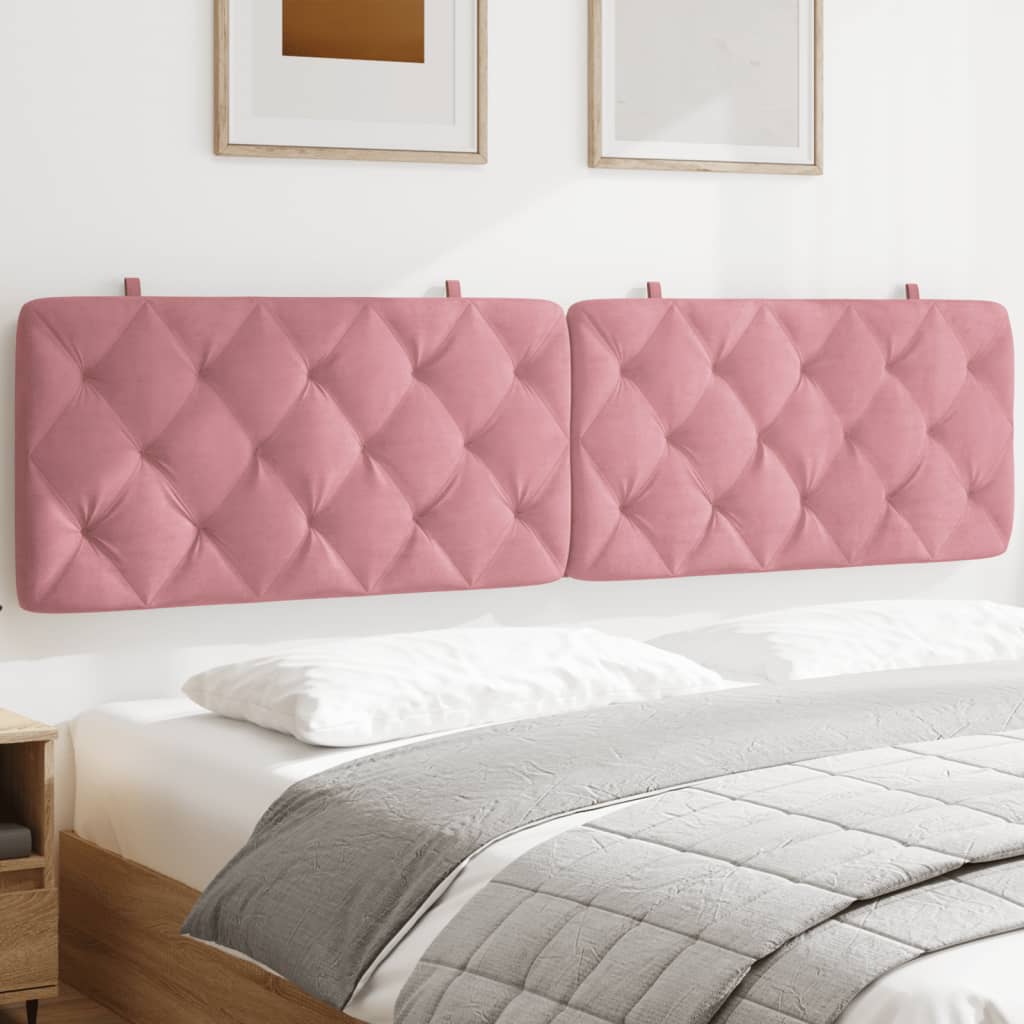 vidaXL Cabecero de cama acolchado terciopelo rosa 200 cm