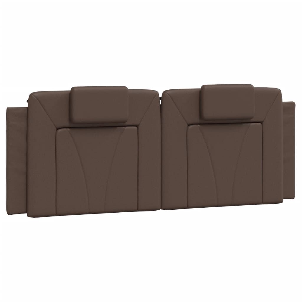 vidaXL Cabecero de cama acolchado cuero sintético marrón 140 cm