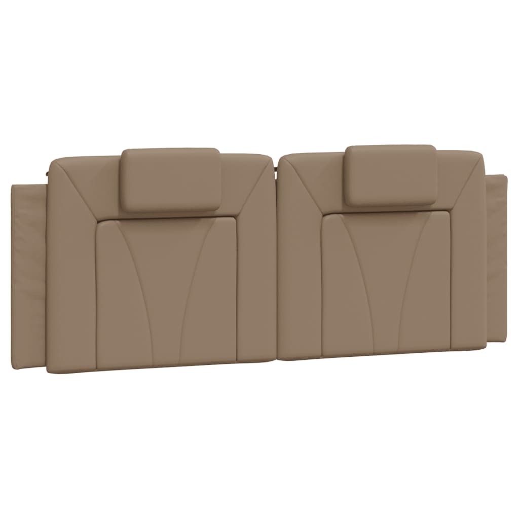 vidaXL Cabecero de cama acolchado cuero sintético capuchino 140 cm