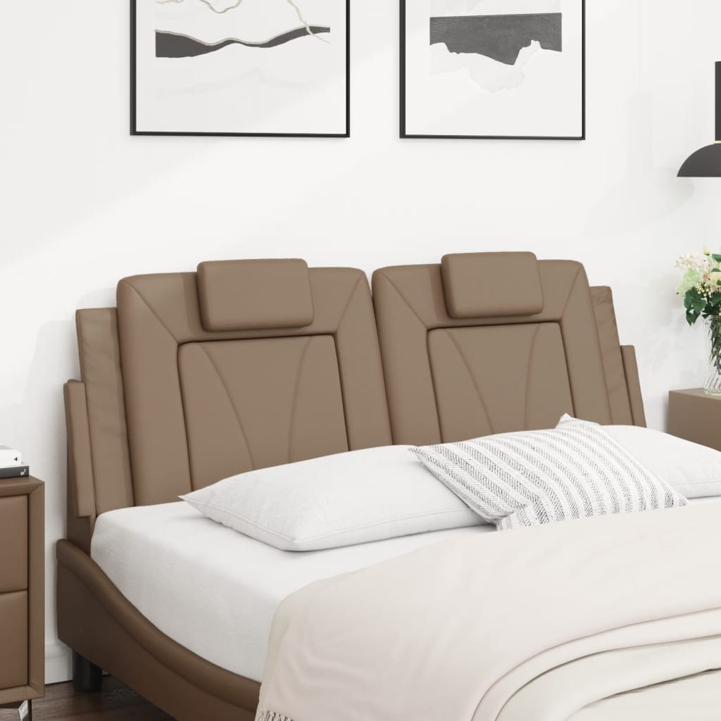 vidaXL Cabecero de cama acolchado cuero sintético capuchino 140 cm