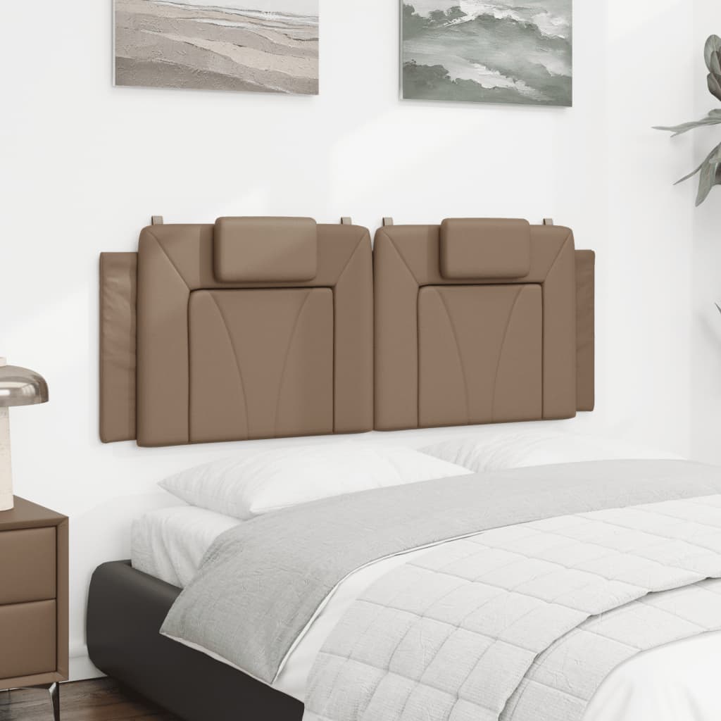 vidaXL Cabecero de cama acolchado cuero sintético capuchino 140 cm