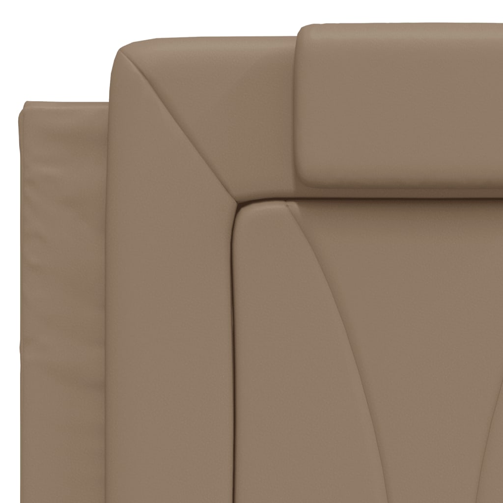 vidaXL Cabecero de cama acolchado cuero sintético capuchino 140 cm