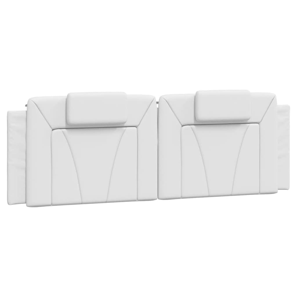 vidaXL Cabecero de cama acolchado cuero sintético blanco 160 cm