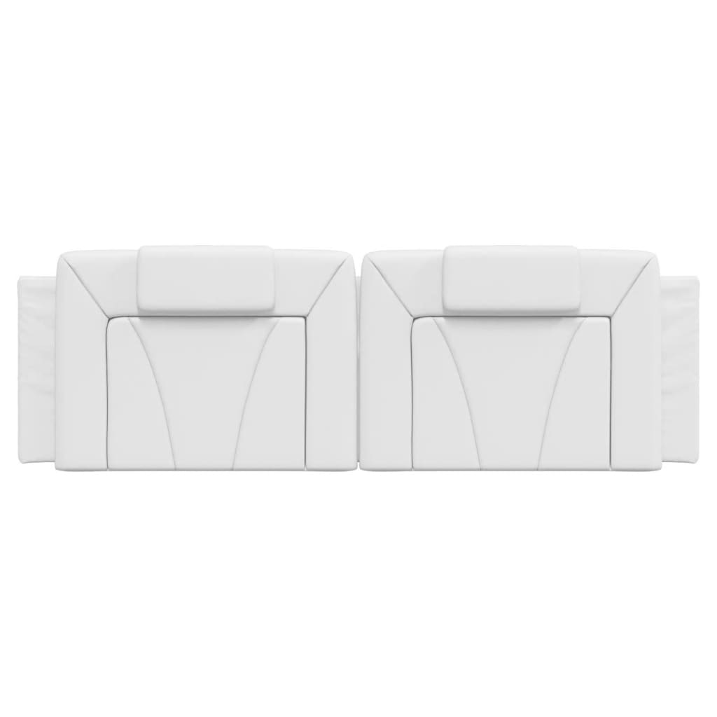 vidaXL Cabecero de cama acolchado cuero sintético blanco 160 cm