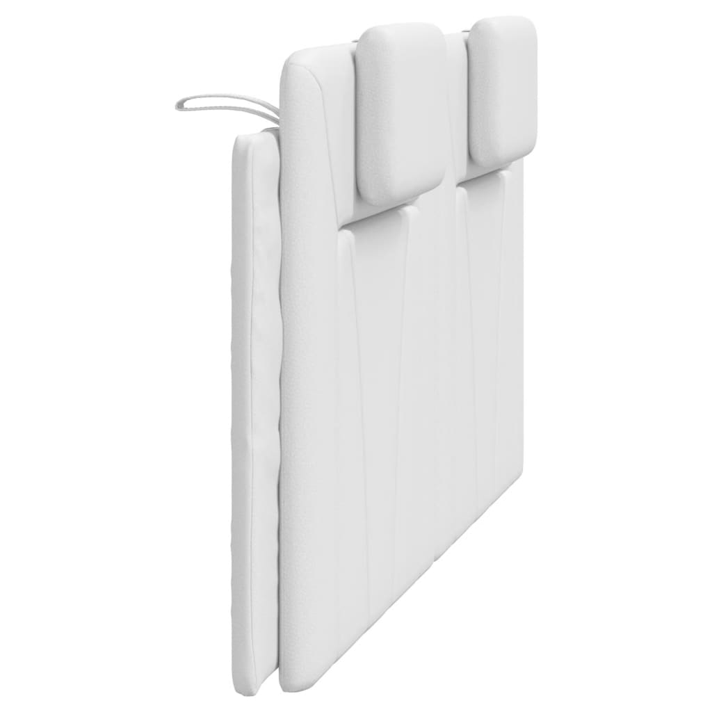 vidaXL Cabecero de cama acolchado cuero sintético blanco 160 cm