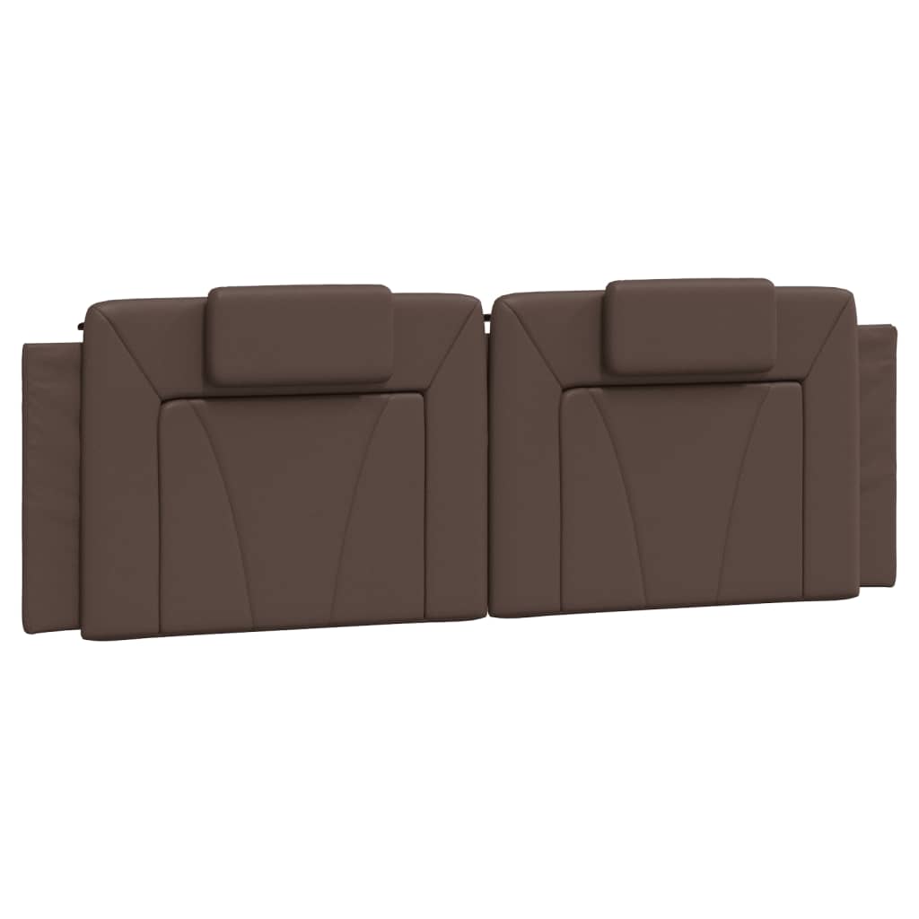 vidaXL Cabecero de cama acolchado cuero sintético marrón 160 cm